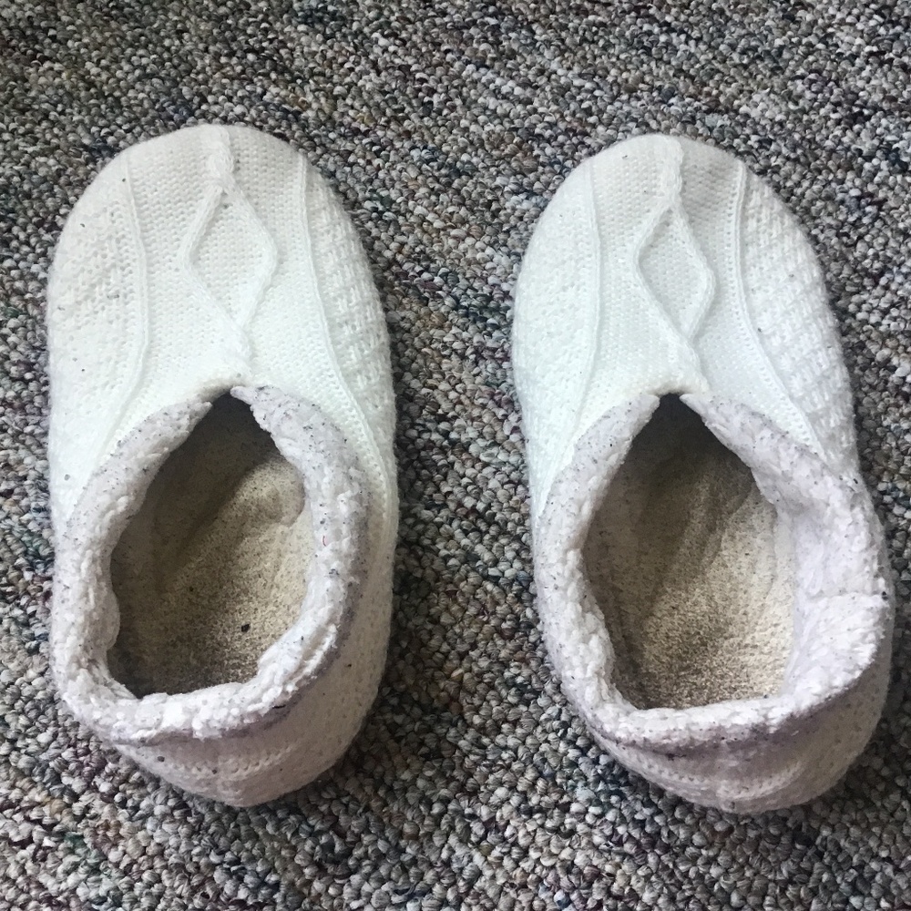 Well loved knit slippers